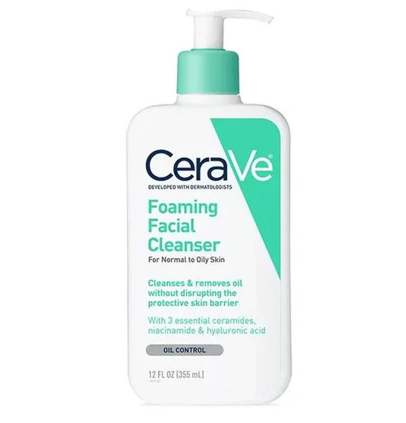 CeraVe Foaming Facial Cleanser 355ml for Normal to Oily Skin with Ceramides