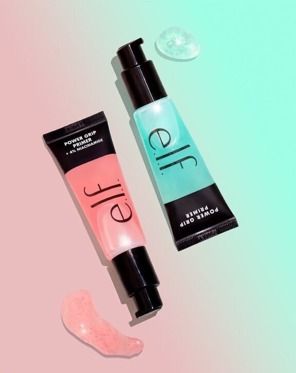 e.l.f. Power Grip Primer Original Green and Power Grip Primer + Niacinamide Pink