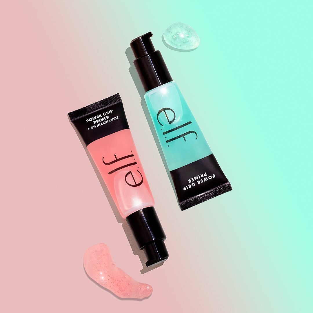 e.l.f. Power Grip Primer Original Green and Power Grip Primer + Niacinamide Pink